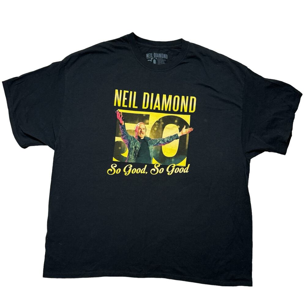 NEIL DIAMOND So Good So Good 50th Anniversary Black Cotton T-shirt Size 3XL Mens